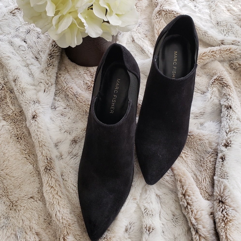 Marc Fisher Black Suede Booties